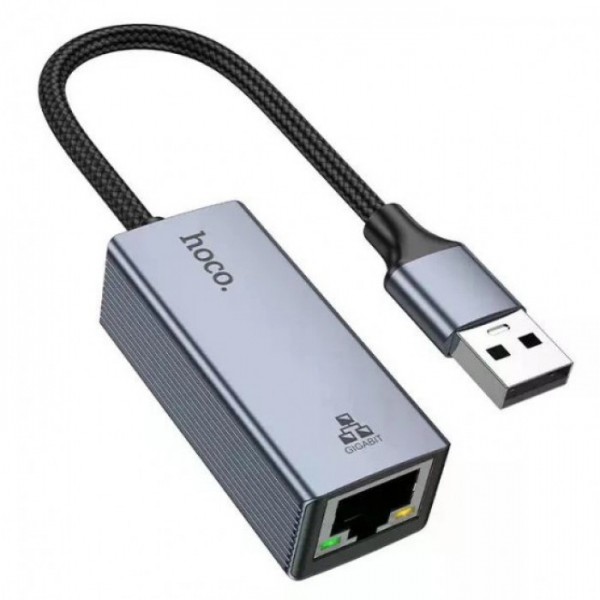 Сетевой адаптер HOCO UA37 USB Ethernet Adapter (1000 Mbps) (134983)