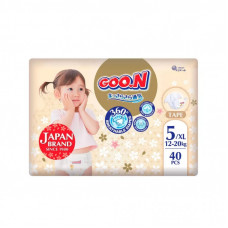 Подгузники GOO.N Premium Soft 12-20 кг Размер 5 XL На липучках 40 шт (F1010101-150)