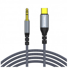 Кабель мультимедийный USB-C to 3.5mm M 1.2m gray ColorWay (CW-CBPDJ071-G)