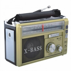 Радиоприёмник колонка с радио FM USB MicroSD и фонариком Golon RX-381 на аккумуляторе Золотой (107293)