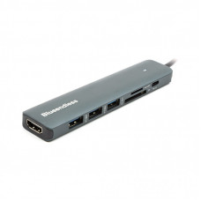 Концентратор USB Type-C to HDMI, 3x USB Type-A, SD, TF, USB Type-C PD100W PowerPlant (CA913848)