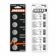 Батарейка литиевая Arexes Cr 2032, 5 штук в блистере Оригинал (107693)