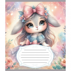 Тетрадь ученическая "Зайка" 012-590522C-1 в косую линию, 12 листов