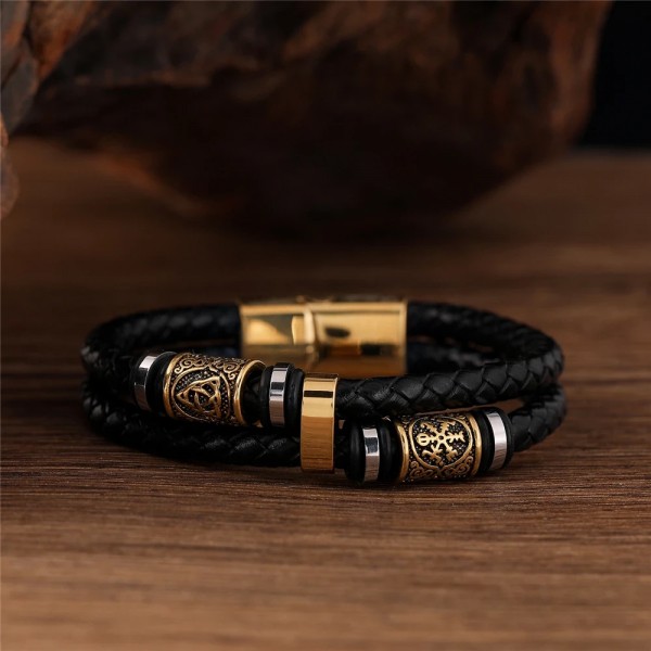 Браслет мужской кожаный GUST GOLD черный плетеный 19-21 см (2883872721) Браслет мужской кожаный GUST GOLD черный плетеный 19-21 см (2883872721)