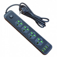 Сетевой удлинитель фильтр Power Socket J02 на 4 розетки + 3 USB 3.4A и 1 Type-C Черный (78793)