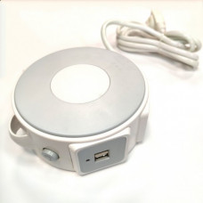 Сетевой фильтр 220V LED Power Switch 3 розетки+2 USB Серый (38704)