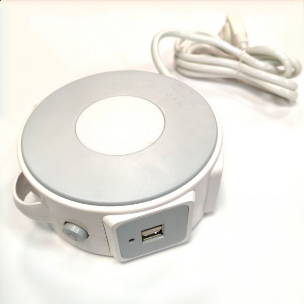 Сетевой фильтр 220V LED Power Switch 3 розетки+2 USB Серый (38704)