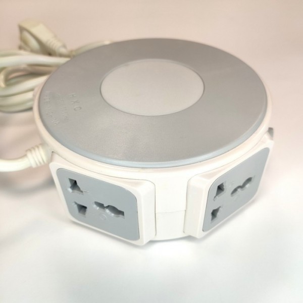 Сетевой фильтр 220V LED Power Switch 3 розетки+2 USB Серый (38704)