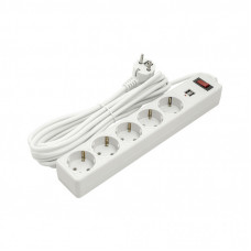 Сетевой фильтр питания PowerPlant 5м, 5 розеток, USB 2.1A (JY-1056U/5) (PPSA10M50S5U)