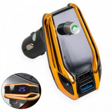 FM модулятор X8 Plus Bluetooth 2 USB AUX трансмиттер Золотой (108904)