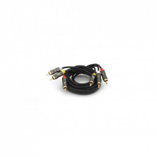 Кабель мультимедийный 3xRCA M to 3xRCA M 1.5m black VEGGIEG (YT-AV301)