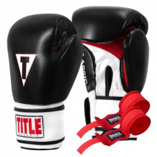 Боксерские перчатки Title Classic Leather 2.0 Black/White/Red XL 16 oz (CSBGL2 X BK/WH/RD)