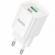 Сетевое зарядное устройство адаптер HOCO C147A 1хType-C/1хUSB PD/QC 20W, поддержка быстрой зарядки PD/QC/FCP/AFC (133914)