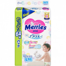 Подгузники Merries для детей размер L 9-14 кг 64 шт (542483)