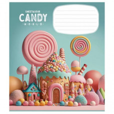Тетрадь ученическая "Candy world" 012-3266K-3 в клетку, 12 листов