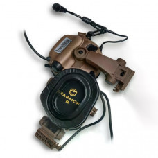 Активные защитные наушники Earmor M32X PLUS (CB) Coyote с гарнитурой и креплением на шлем (133724)
