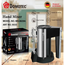 Ручной миксер Domotec MS-6629A 240 Вт 5 скоростей двойные венчики + турбо режим (135724)