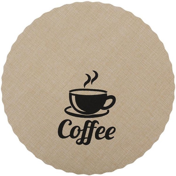 Набір 12 сервірувальних килимків Doily Coffee Ø38см, плейсмат (подтарельники), бежевий (112134)