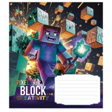 Тетрадь ученическая "Pixel Block" 012-3407L-1 в линию, 12 листов