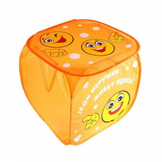 Детская корзина для игрушек M 2975 с ручками (Смайлы)