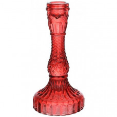 Набір 12 скляних свічників "Crystal Glass" 17см, червоний (111934)