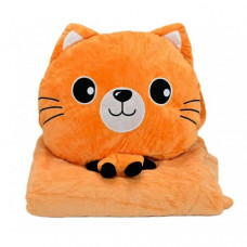 Детская мягкая игрушка "Кошечка" L1128(Peach) игрушка с пледом, размер 40 см