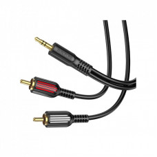 Кабель мультимедийный 3.5mm M to 2xRCA 1.5m BL11 Black BOROFONE (6974443382204)