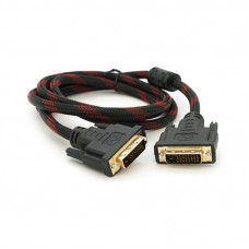 Кабель мультимедийный DVI M to DVI M 1.5m 24+1pin black/red Merlion (YT-DVI(M)/(M)NY/RD-1.5m)