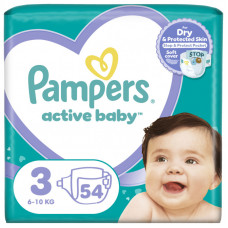 Подгузники Pampers Active Baby Размер 3 (6-10 кг) 54 шт (8001090948977)