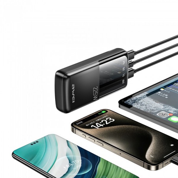 Внешний аккумулятор Power bank AWEI P13K 20000mAh PD22,5W+быстрая зарядка батарея зарядка Черный (108164) Внешний аккумулятор Power bank AWEI P13K 20000mAh PD22,5W+быстрая зарядка батарея зарядка Черный (108164)