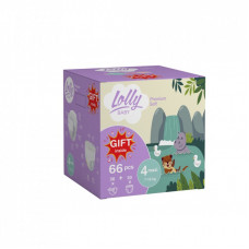 Подгузники Lolly Premium Soft размер 4 (7-18 кг) Подгузники 36 шт + Подгузники-трусики 30 шт + Подарок (4820174981204)