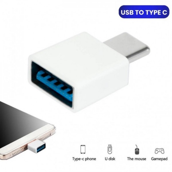 OTG переходник USB Type-C USB адаптер / OTG адаптер Белый (136074)