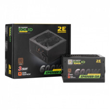 Блок питания 2E GAMING SOLID POWER (600W), >85, 80+ Bronze, 120mm, 1xMB 24pin(20+4), 1xCPU 8pin(4+4), 3xMolex, (2E-SP600BR-120)