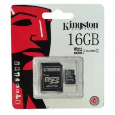 Карта памяти Kingston MicroSD 16GB Class 10 + SD адаптер (108184)