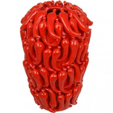 Ваза порцелянова "Chili Pepper" Ø21х35см з рельєфним декором, червона (134284)