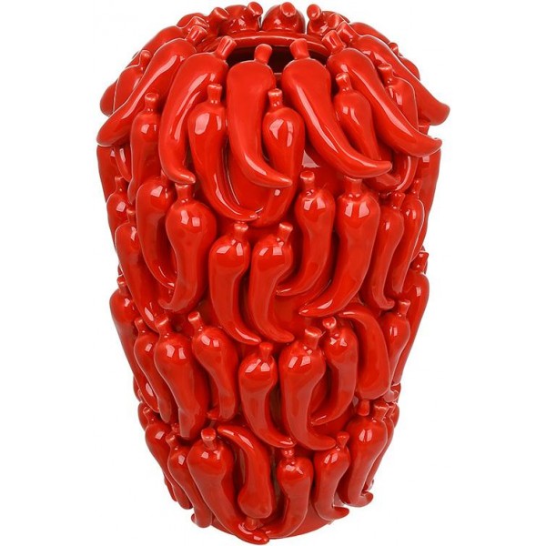 Ваза порцелянова "Chili Pepper" Ø21х35см з рельєфним декором, червона (134284)