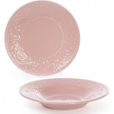 Набір 6 супових тарілок Leeds Ceramics Ø23см, кам'яна кераміка (рожеві) (110584)