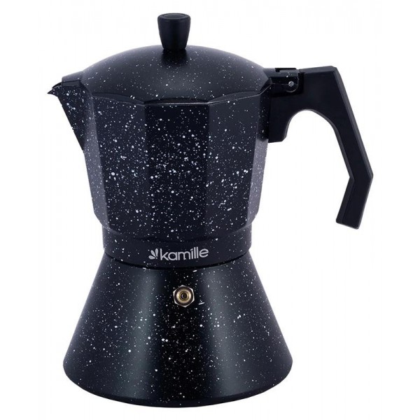 Кавоварка гейзерная Kamille Andel Black 450мл на 9 чашок (135784)