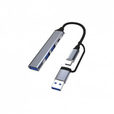 Концентратор Dynamode USB Type-C + USB-A to 1хUSB-C 3.0 1хUSB-A 3.0 2xUSB-A 2.0 dark grey (DM-UH-314AC)