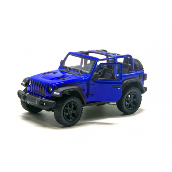 Коллекционная игрушечная модель джипа JEEP WRANGLER 5'' KT5412WA металлический (Синий)
