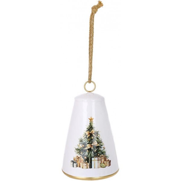 Підвіска декоративна "Christmas Bell" Ø15.5х24см, біла металева (134394)
