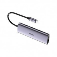 Концентратор Ugreen Type-C to 3хUSB 3.0 + RJ45 1000M Ethernet (60718)
