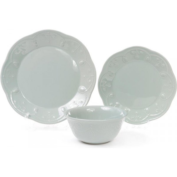 Набір 6 обідніх тарілок Leeds Ceramics Ø28.5см, кам'яна кераміка (м'ятні) (110594)
