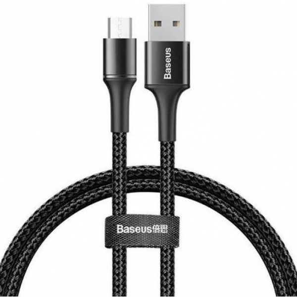 Кабель Baseus Halo Data Micro USB 3A 1м CAMGH-B01 Чёрный Оригинал (38794)