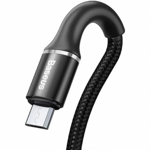 Кабель Baseus Halo Data Micro USB 3A 1м CAMGH-B01 Чёрный Оригинал (38794)