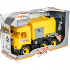 Спецтехника Tigres Авто "Middle truck" мусоровоз (желтый) в коробке (39492)