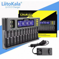 Зарядное устройство на 12 каналов Liitokala Lii-S12 1.2V/3.2V Li-Fe/3.7VLi-Ion/3.8VLi-Ion/9V Крона (94105)