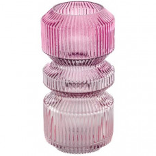Ваза для квітів "Ancient Glass Pink Colors" Ø13x25см, кольорова, відтінки рожевого (112305)