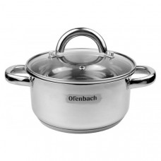 Каструля індукційна Ofenbach Casserole із нержавіючої сталі 1.5л зі скляною кришкою (98405)