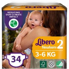 Подгузник Libero New Born 2 3-6 кг 34 шт (7322541197692)